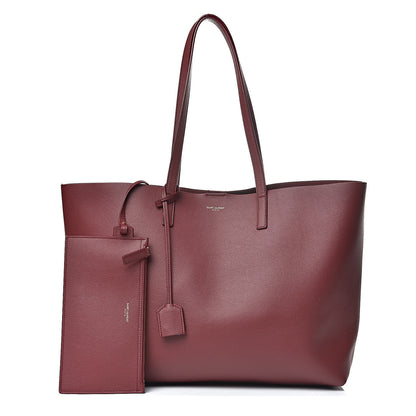 Saint Laurent Calfskin Large Shopping Tote Deep Carmin 1 of 11