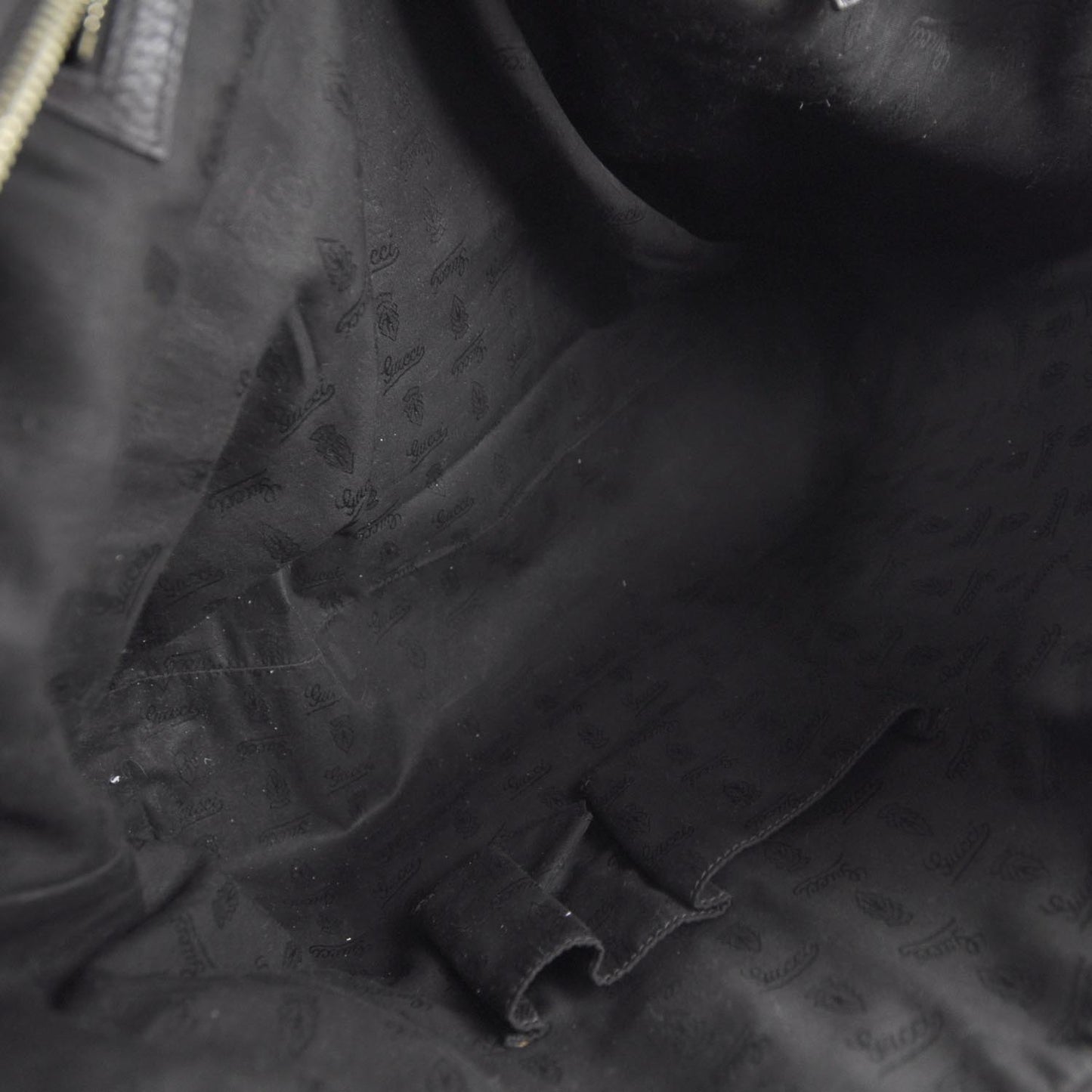 Leather Large Web Heritage Tote Dark Brown