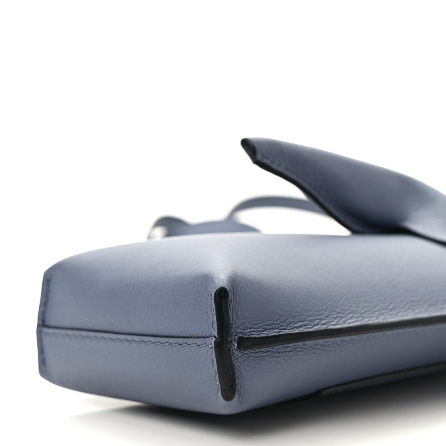 Calfskin Elephant Pouch Crossbody Bag Stone Blue