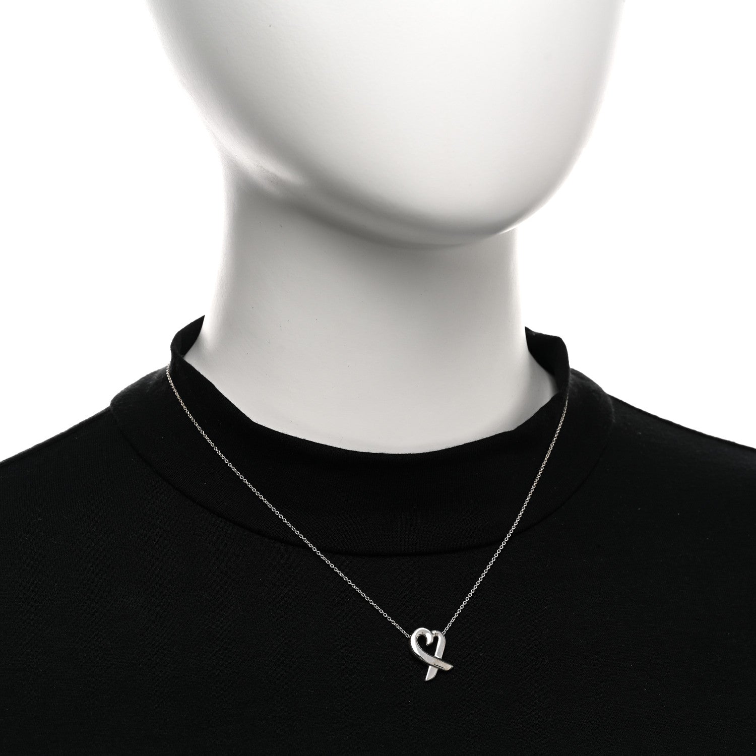 Tiffany Sterling Silver Small Paloma Picasso Loving Heart Pendant Necklace 2 of 5
