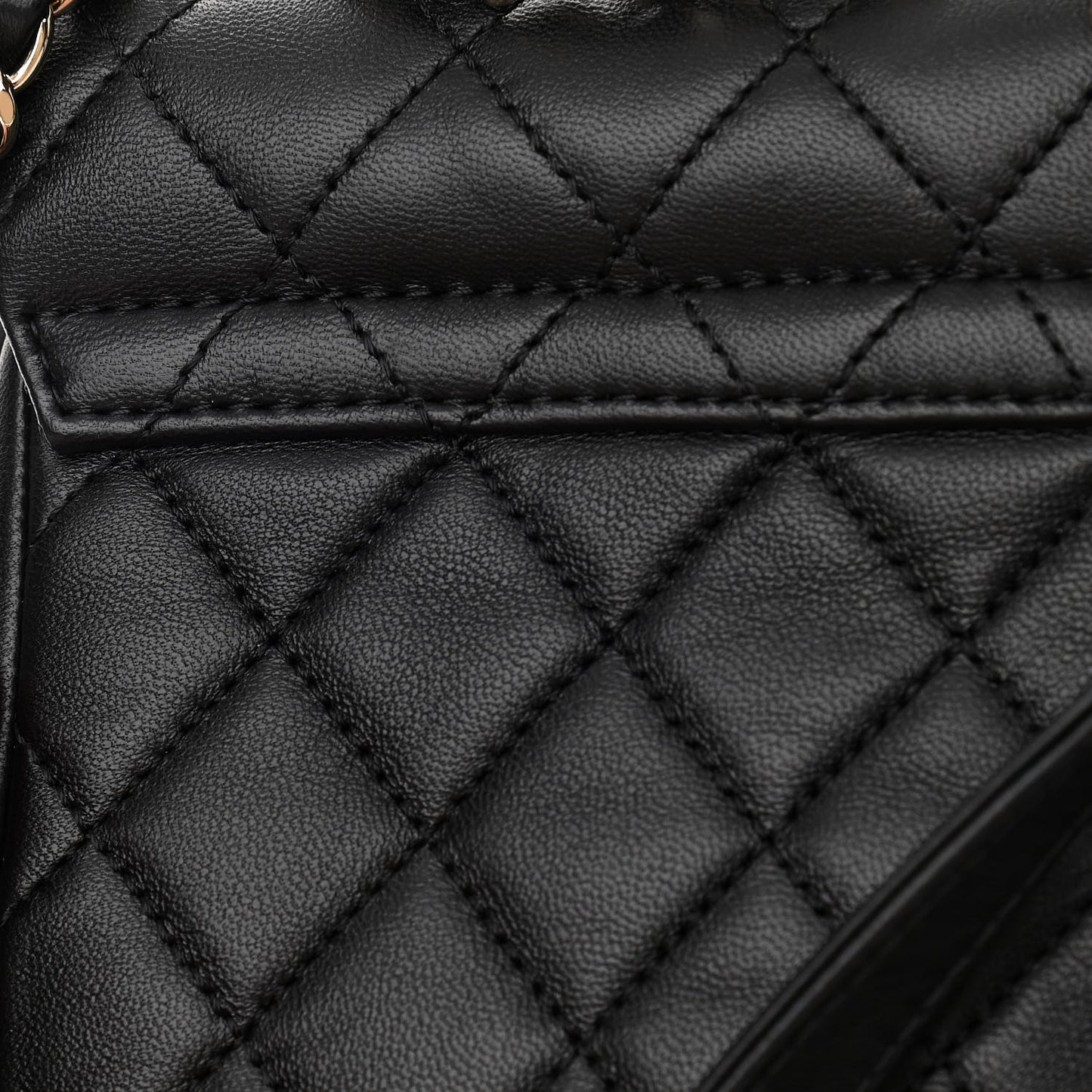 Lambskin Quilted Small Duma Drawstring Backpack Black