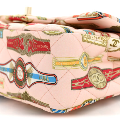 Chanel Satin Paris Cuba Cigare Print Mini Flap Pink 10 of 10