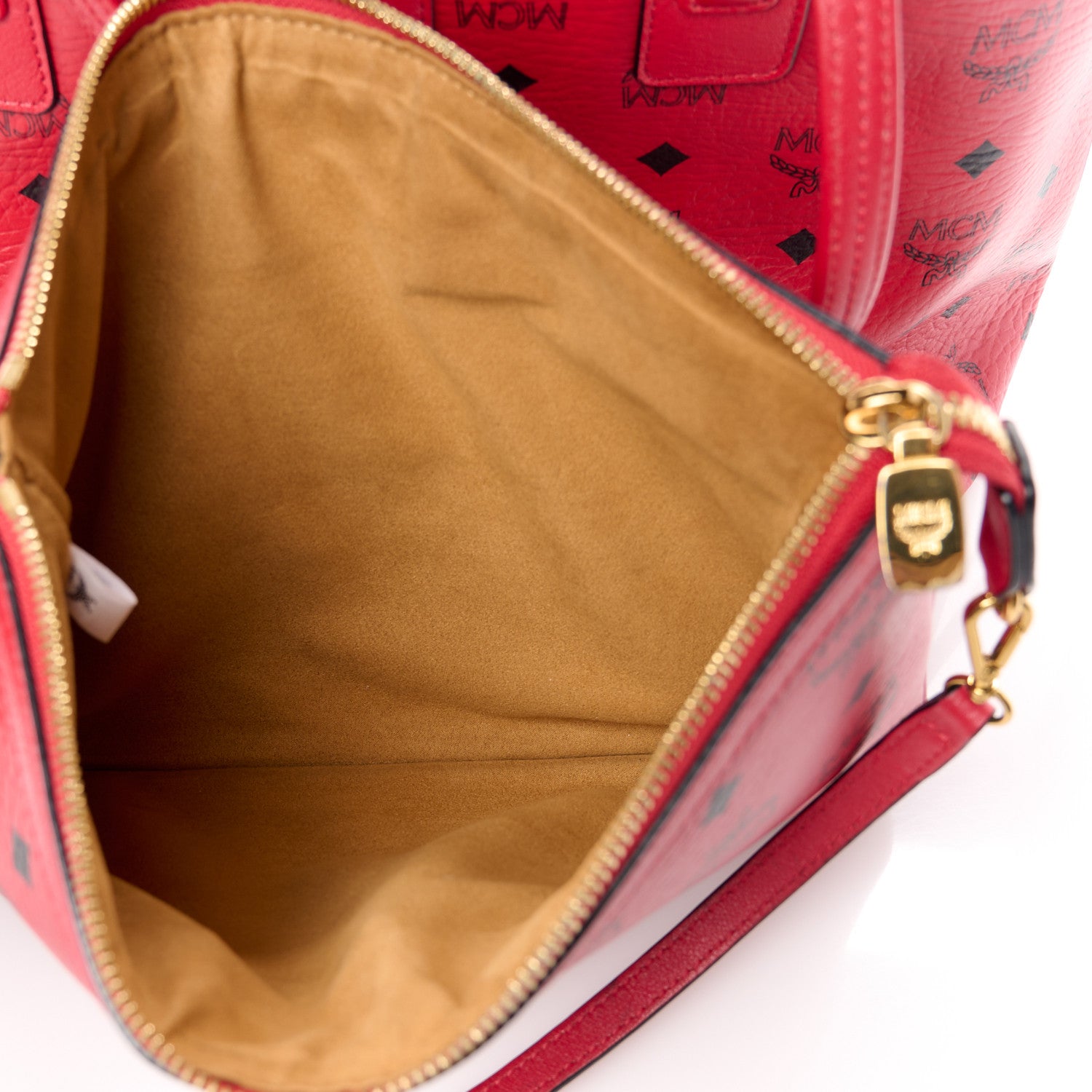 MCM Visetos Medium Liz Reversible Shopper Tote Ruby Red 12 of 20