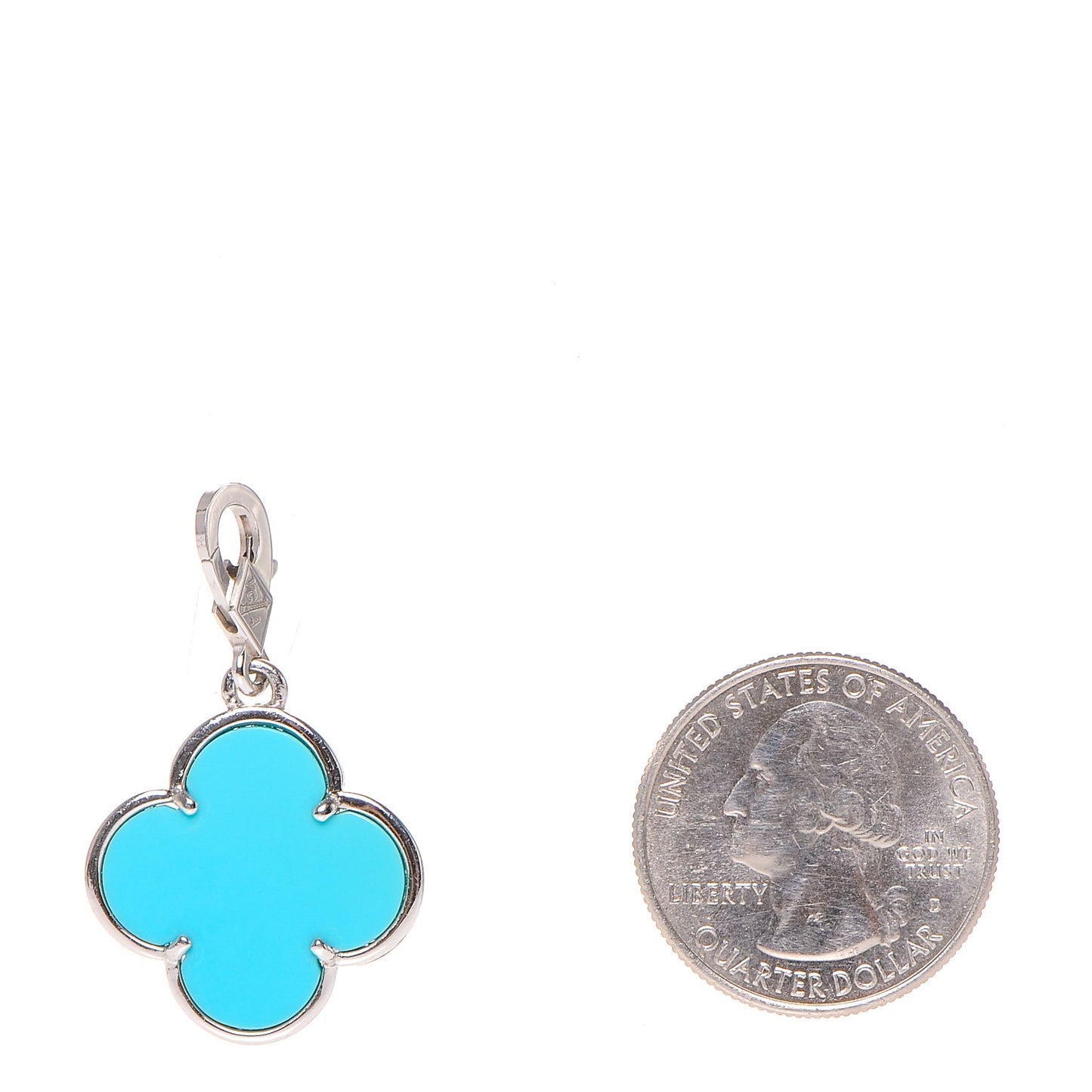 18K White Gold Turquoise Magic Alhambra Detachable Pendant