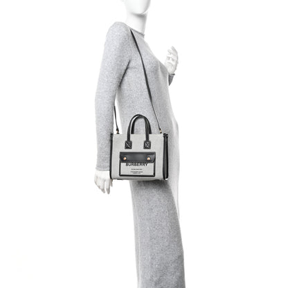Burberry Canvas Smooth Calfskin Mini Two Tone Freya Tote Black 2 of 8