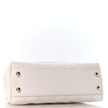 Chanel Caviar Quilted Mini Coco Handle Flap White 4 of 10