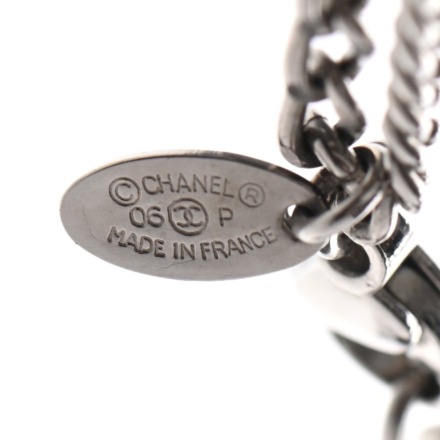 Double Chain CC Necklace Silver