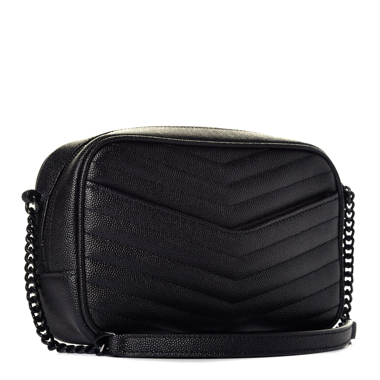 Saint Laurent Grain De Poudre Matelasse Monogram Mini Lou Camera Bag Black 3 of 9