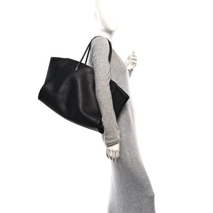 The Row Polished Saddle Calfskin Marlo Tote Bag Black 2 of 9