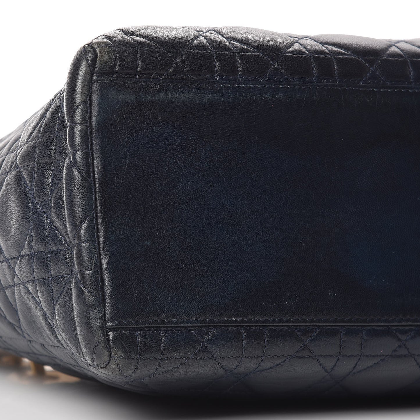 Lambskin Cannage Medium Lady Dior Indigo Blue