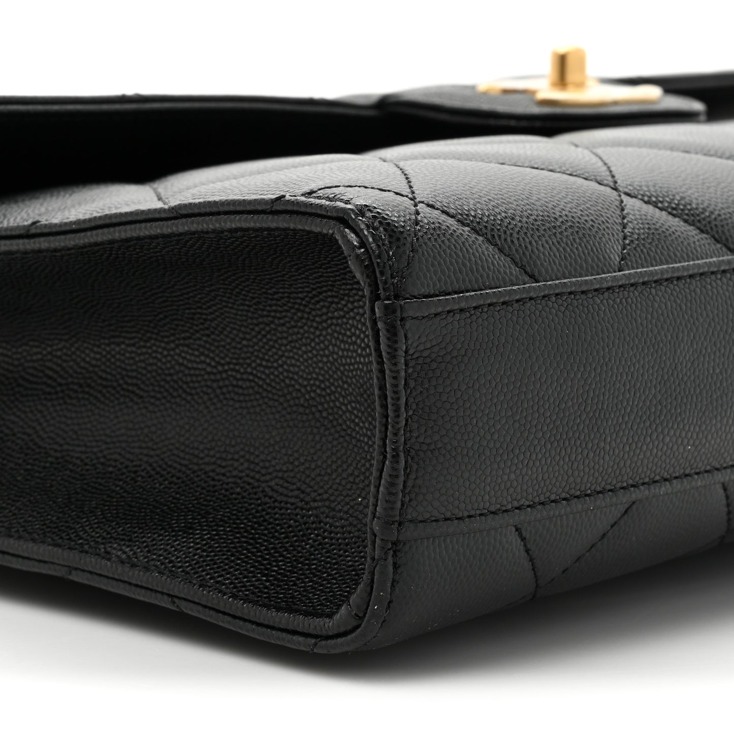 Caviar Quilted Carry Me Top Handle Flap Black