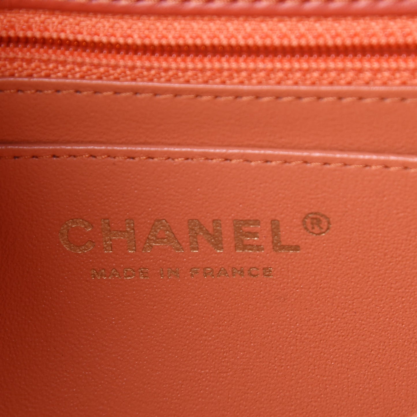 Lambskin Quilted Mini Rectangular Flap Orange