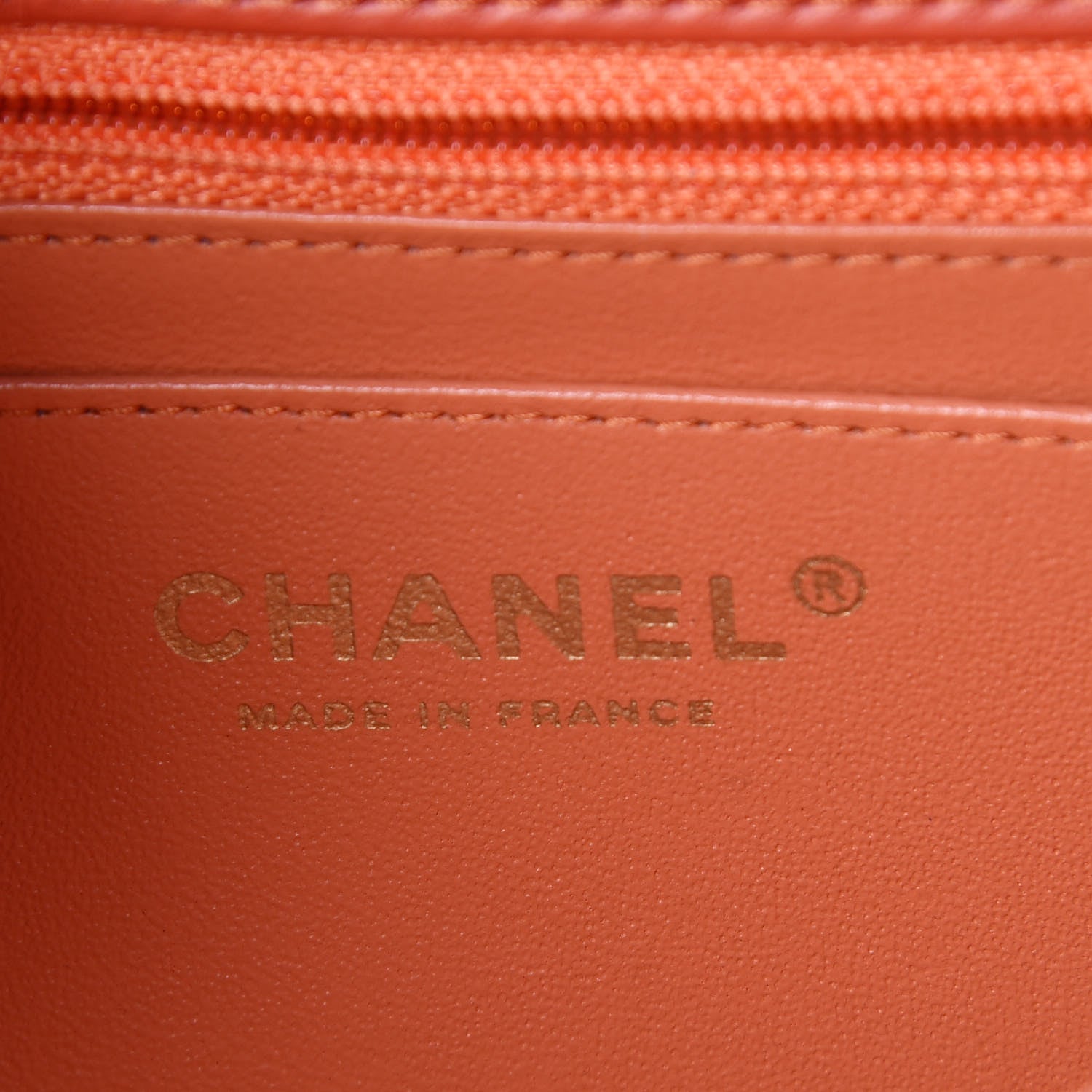 Chanel Lambskin Quilted Mini Rectangular Flap Orange 6 of 9