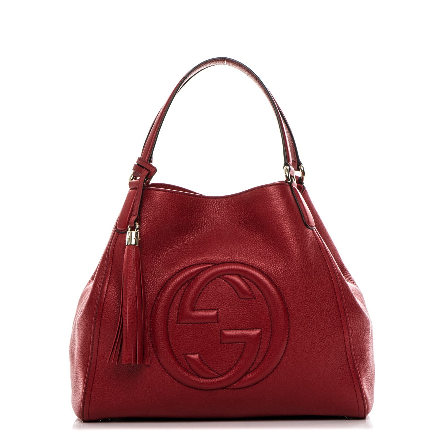 Gucci Pebbled Calfskin Medium Soho Shoulder Bag Tabasco Red 1 of 7