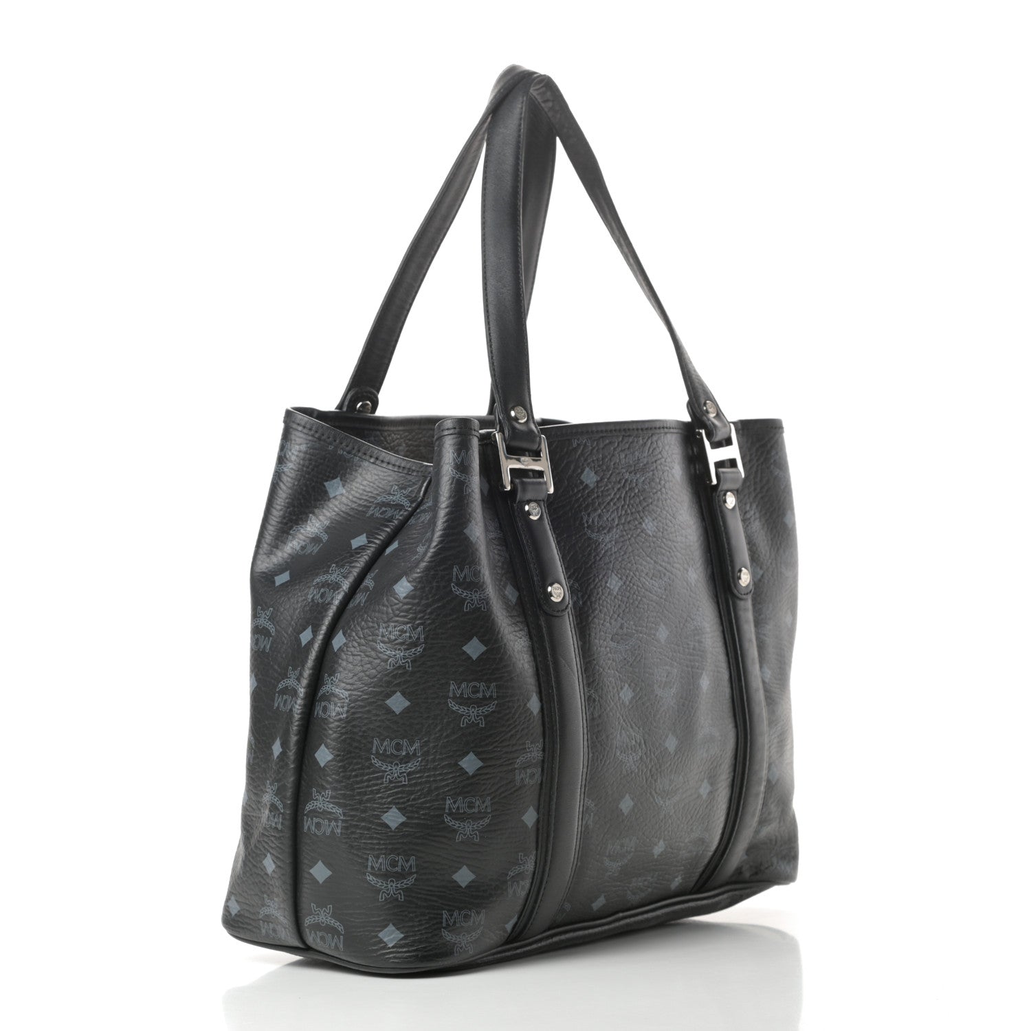 MCM Visetos Shopping Tote Black 3 of 16