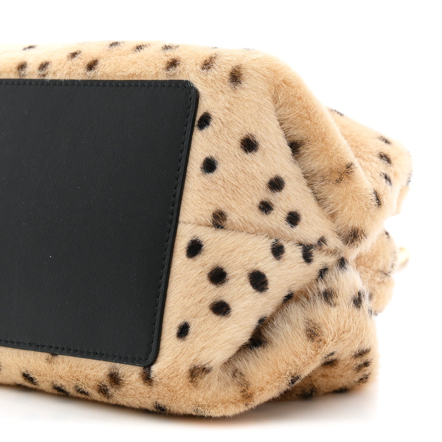 Chanel Pony Hair Cheetah Printed Lambskin Clutch With Chain Beige Black 10 of 11