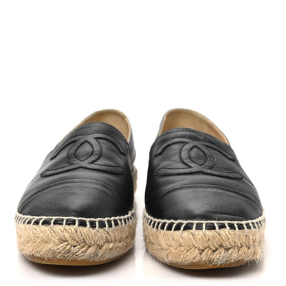 Chanel Lambskin CC Espadrilles 39 Black 2 of 8