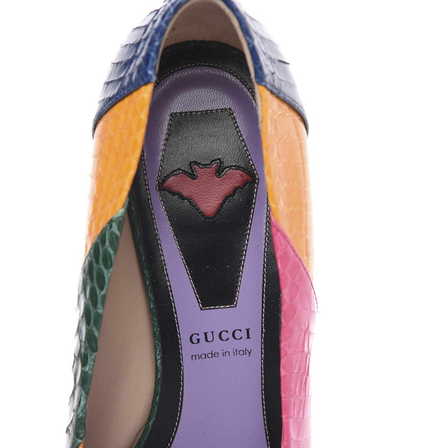 Snakeskin Crystal Double G Pumps 39 Multicolor
