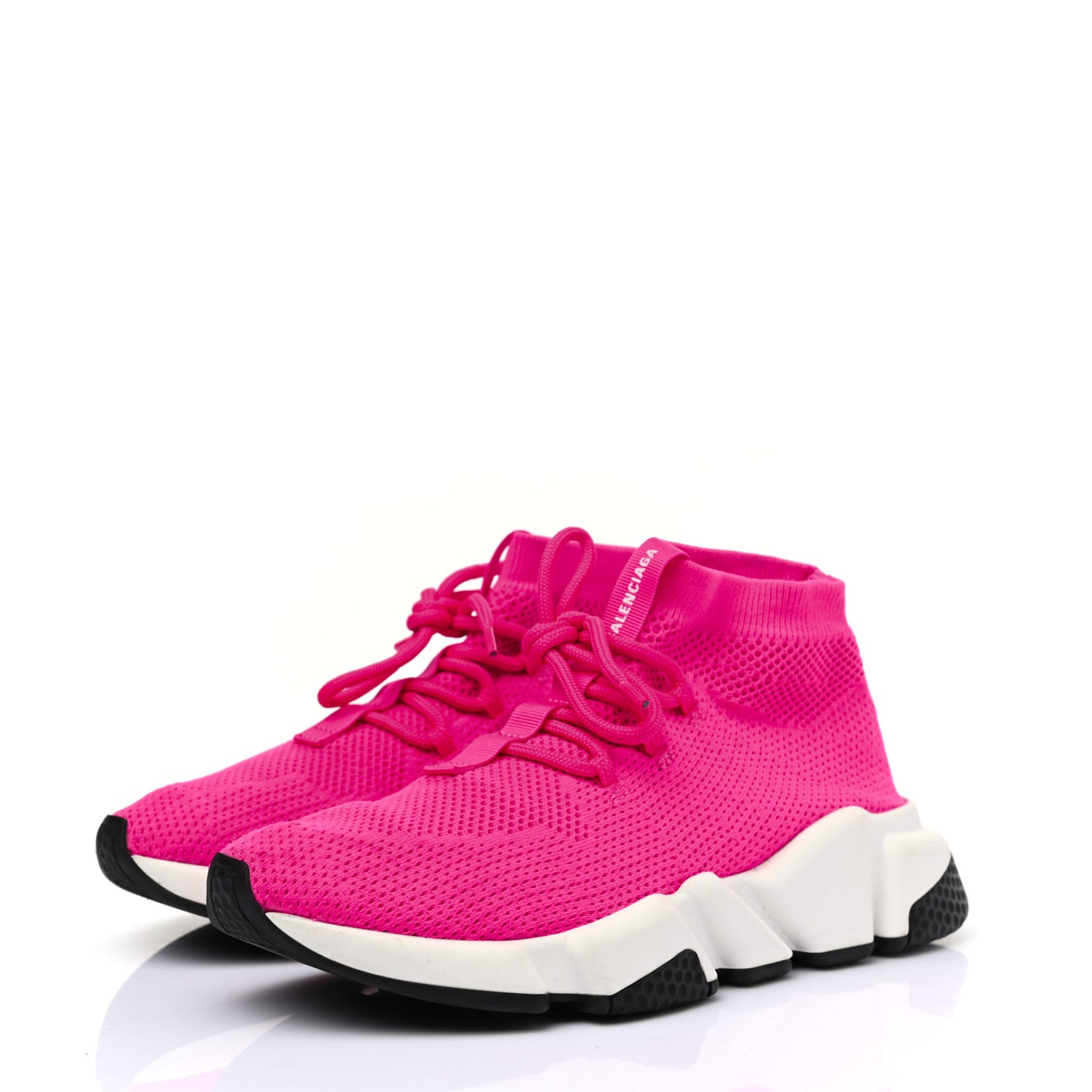Knit Womens Speed Lace Up Sneakers 36 Rose Fluo