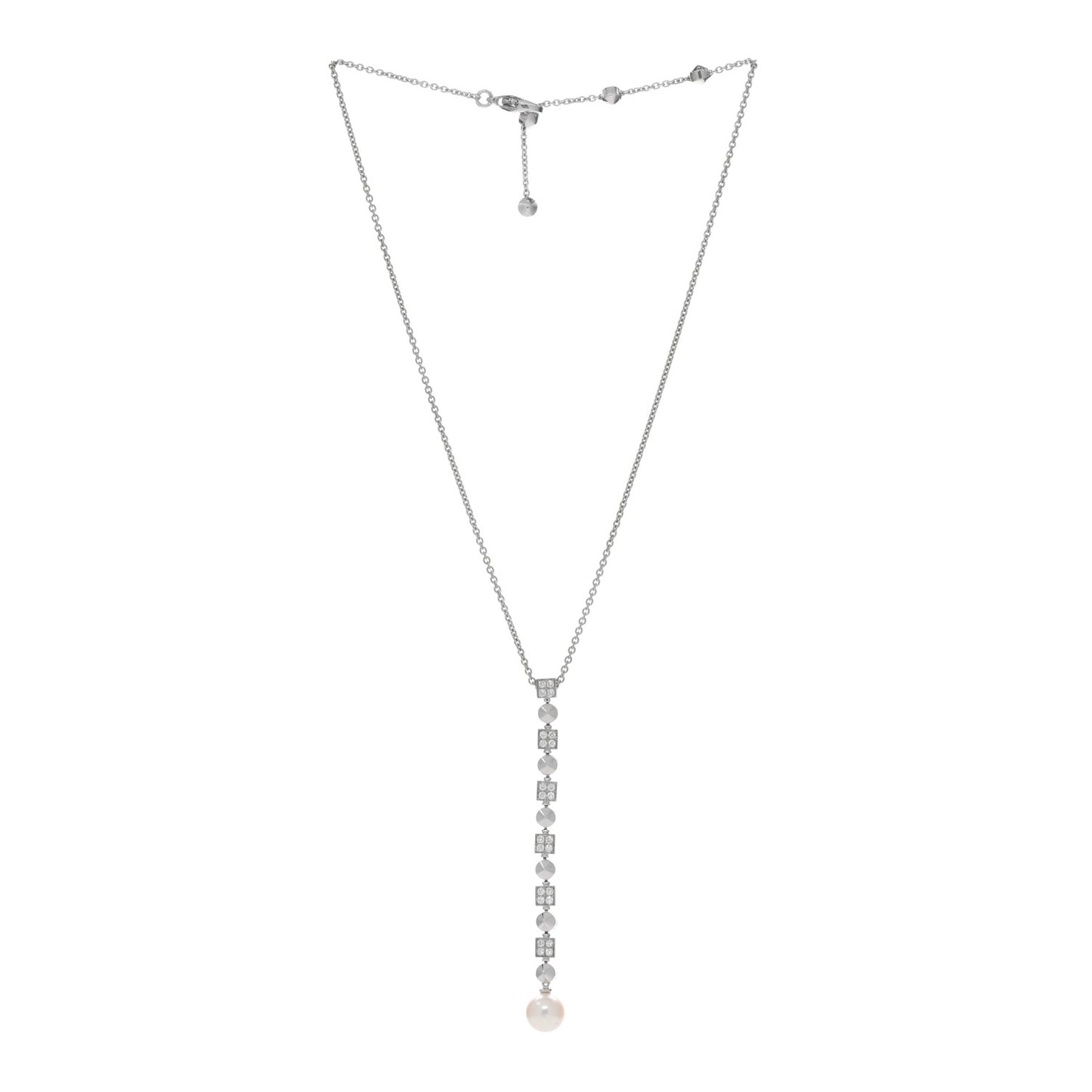 18K White Gold Diamond Pearl Lucea Necklace