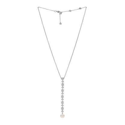 Bulgari 18K White Gold Diamond Pearl Lucea Necklace 2 of 4