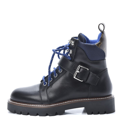 Louis Vuitton Calfskin Territory Ranger Combat Boots 37 Black 1 of 8