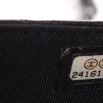 Chanel Crumpled Calfskin Quilted Wallet On Chain WOC So Black 8 of 9