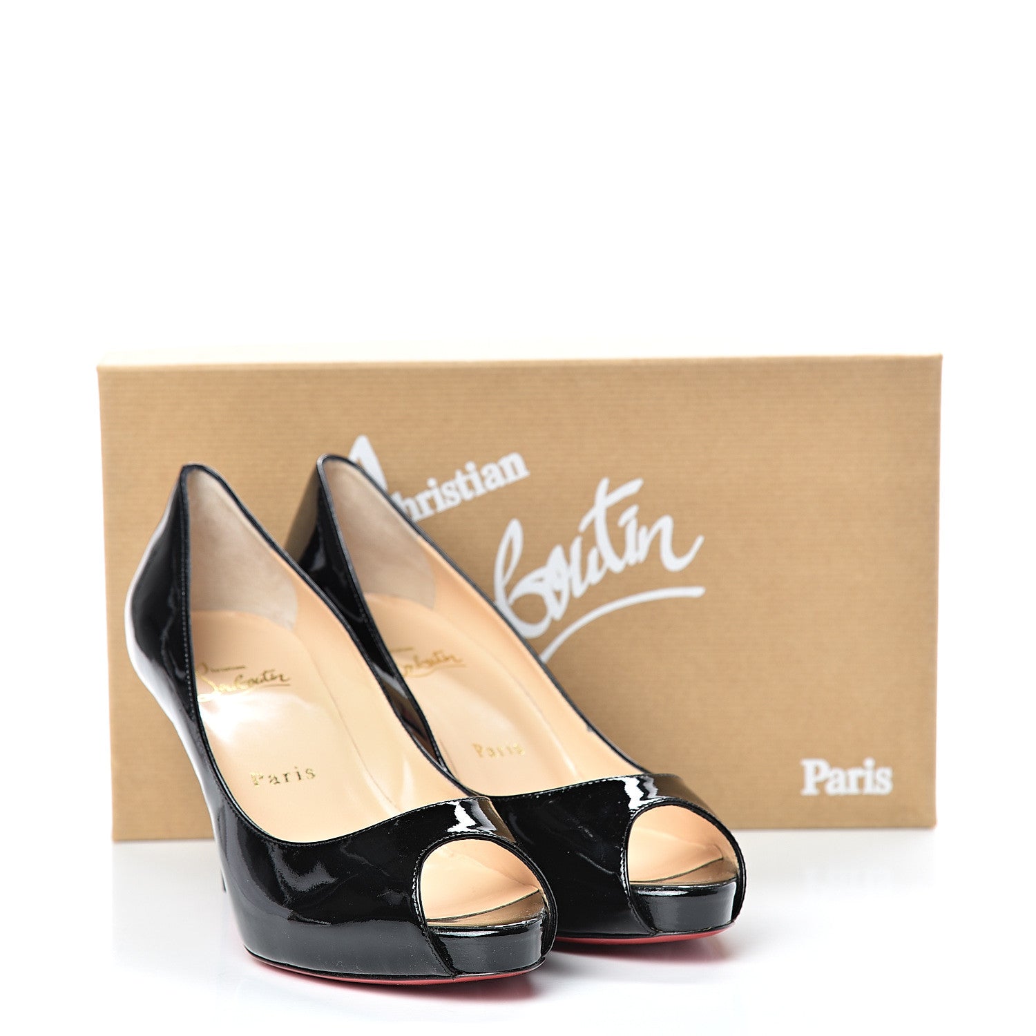 Christian Louboutin Patent Mater Claude 85 Platform Pumps 36.5 Black 8 of 8