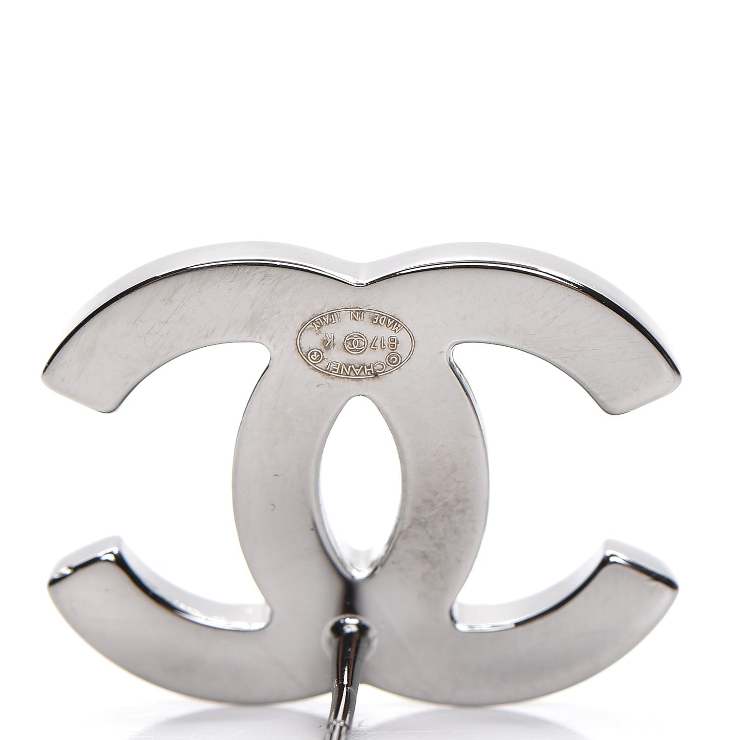 Crystal Large CC Earrings Silver
