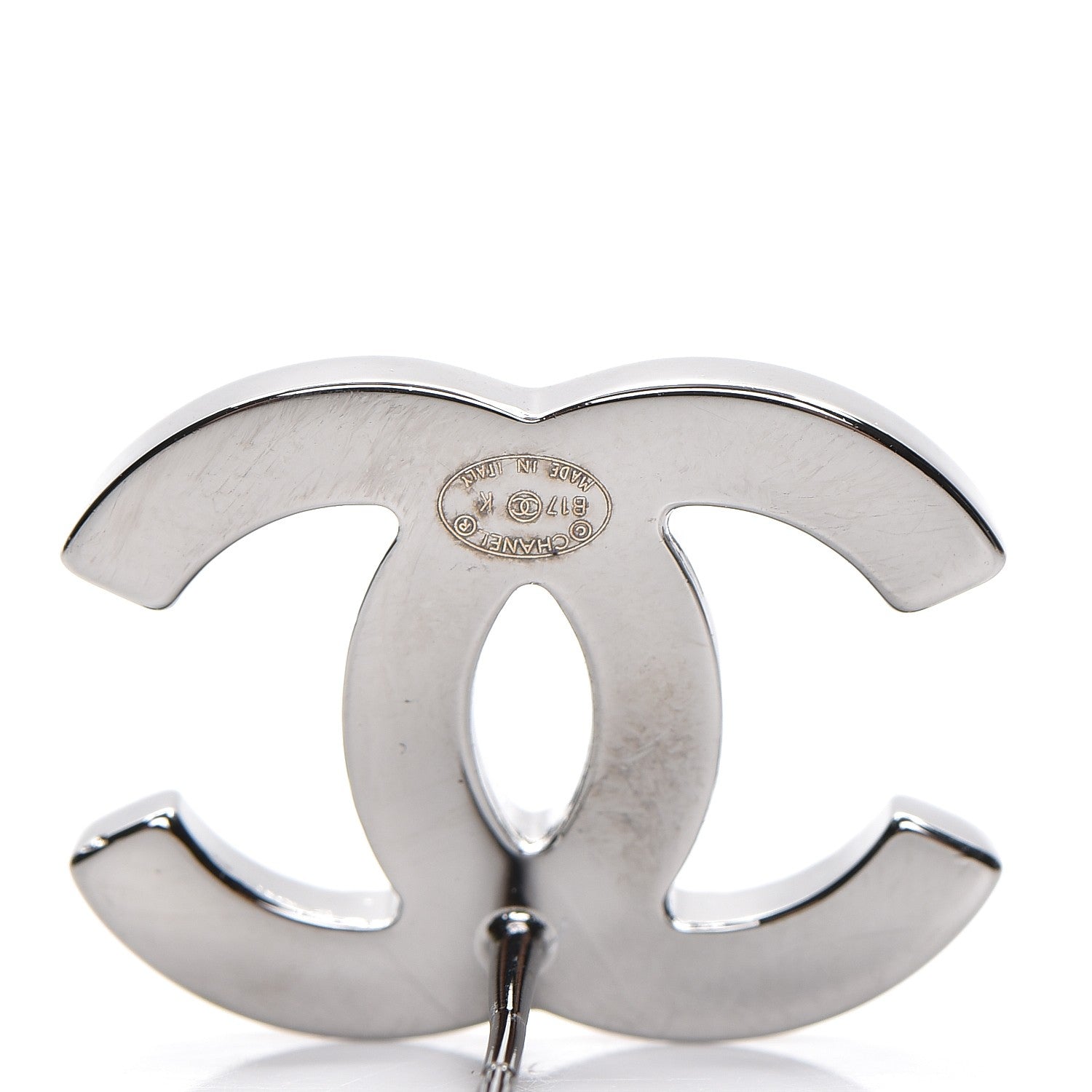 Chanel Crystal Large CC Earrings Silver 3 of 5