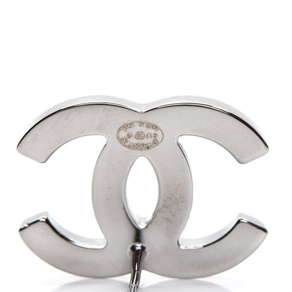 Chanel Crystal Large CC Earrings Silver 3 of 5