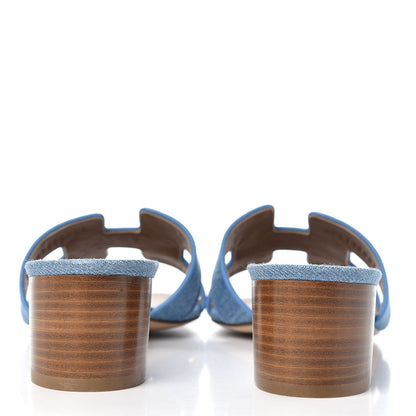 Hermes Denim Oasis Sandals 39 Bleu Clair 7 of 11