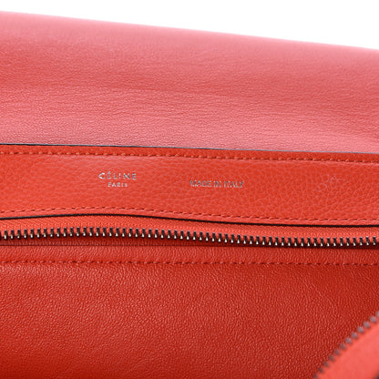 Celine Drummed Calfskin Suede Medium Trapeze Vermillion 7 of 12