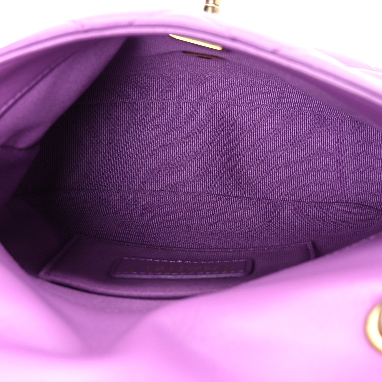 Chanel Lambskin Quilted Mini Lacquered Chain Flap Purple 5 of 10