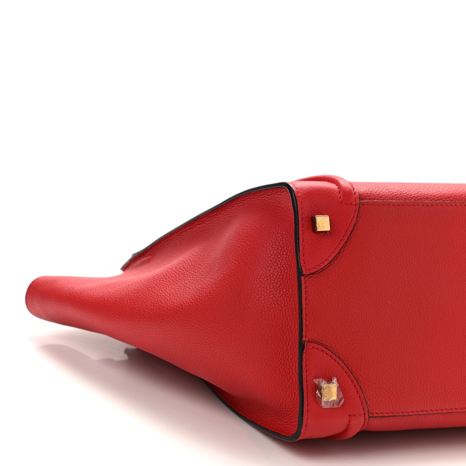 Celine Drummed Calfskin Mini Luggage Coquelicot 9 of 10