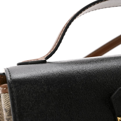 Gucci GG Supreme Monogram Calfskin Mini Padlock Top Handle Shoulder Bag Beige Black Cuir 12 of 13