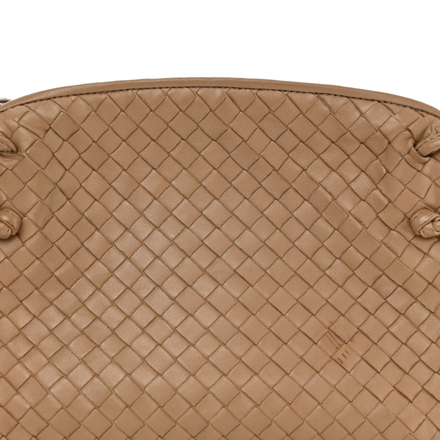 Nappa Intrecciato Nodini Crossbody Messenger Camel