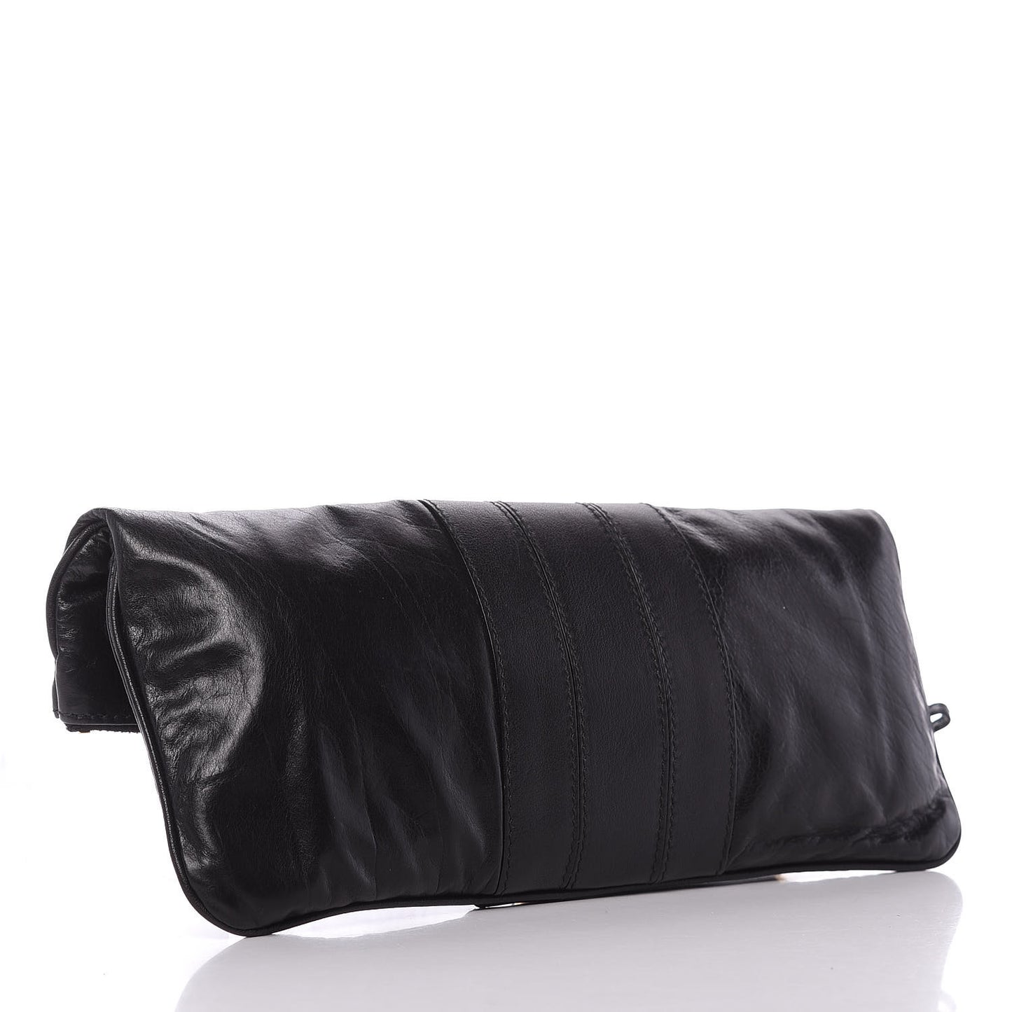 Calfskin Lucy Folded Clutch Black