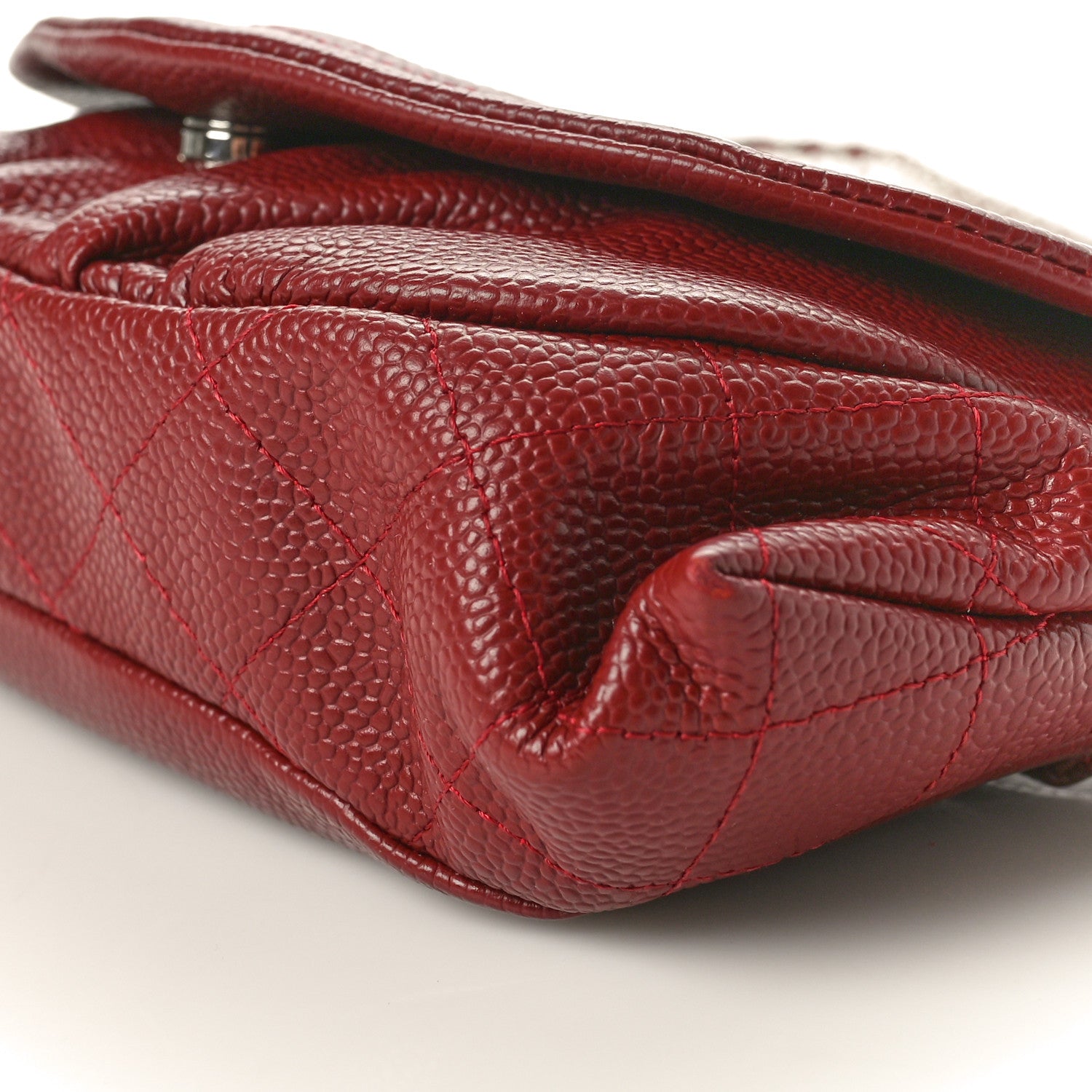 Chanel Caviar Half Moon Wallet On Chain WOC Dark Red 10 of 10