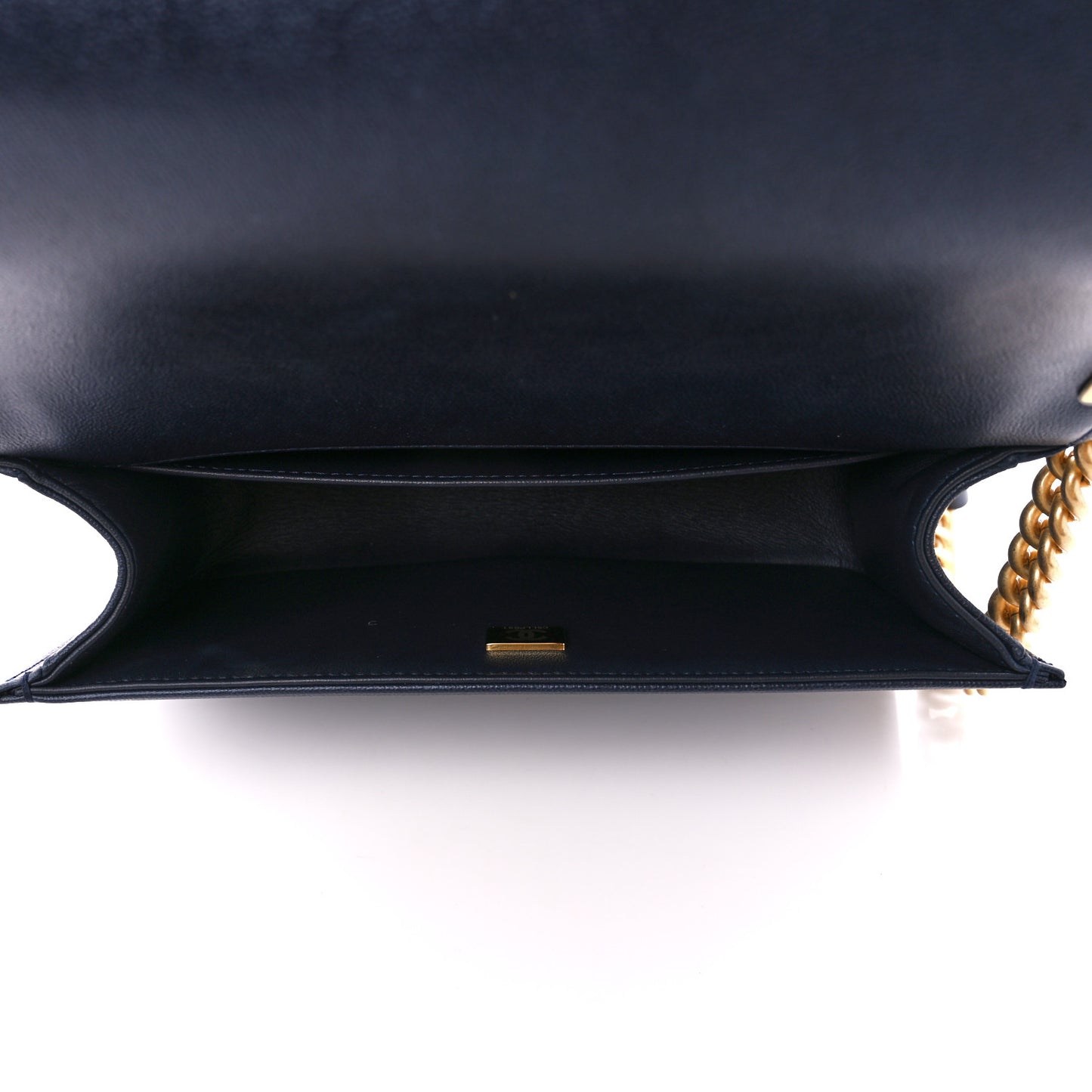 Caviar Quilted New Medium Boy Flap Dark Navy Blue