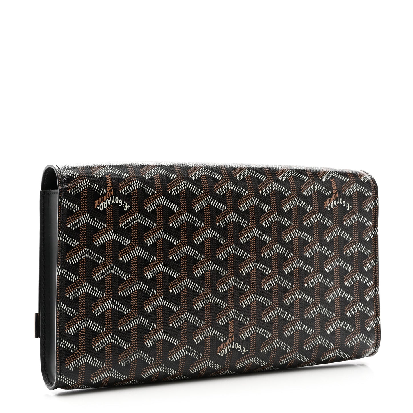 Goyardine Monte Carlo Bois Clutch With Strap Black
