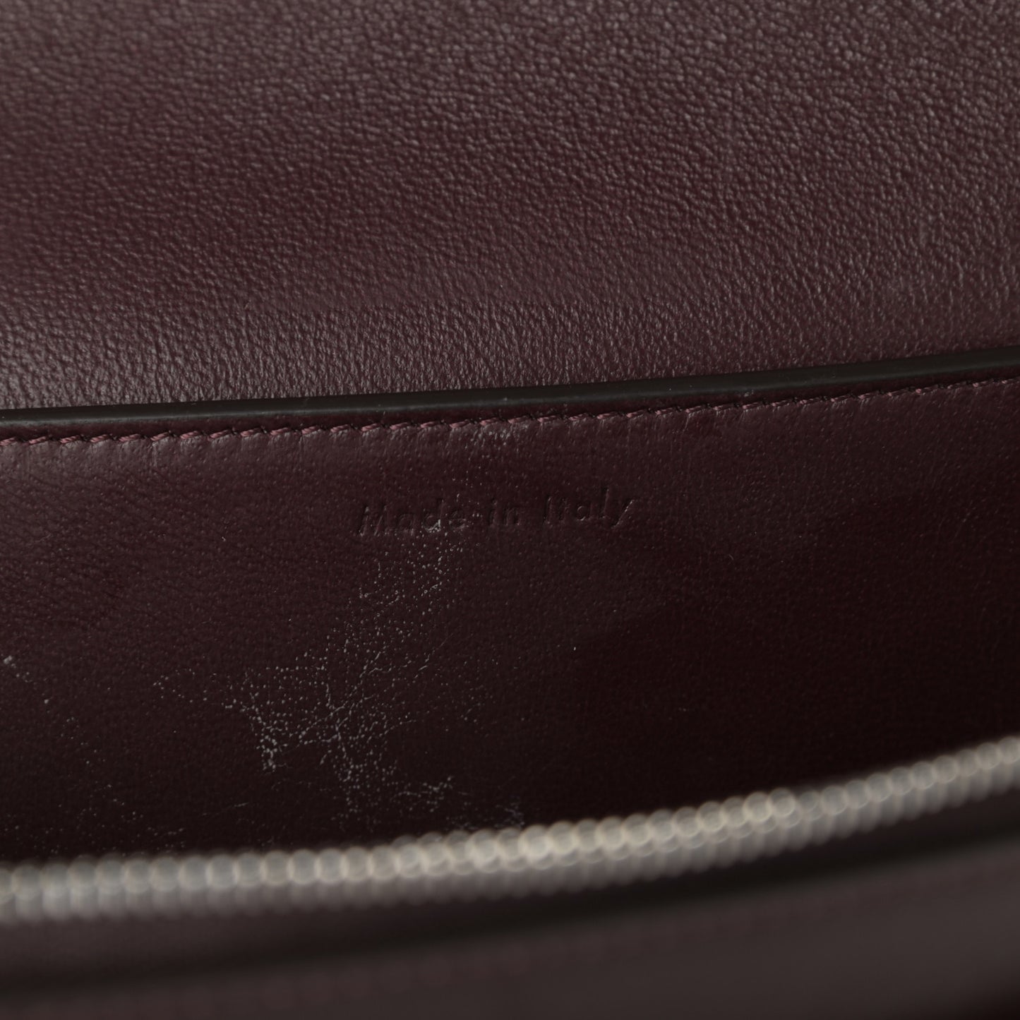 Shiny Smooth Calfskin Medium Frame Shoulder Bag Burgundy Pearl Blue