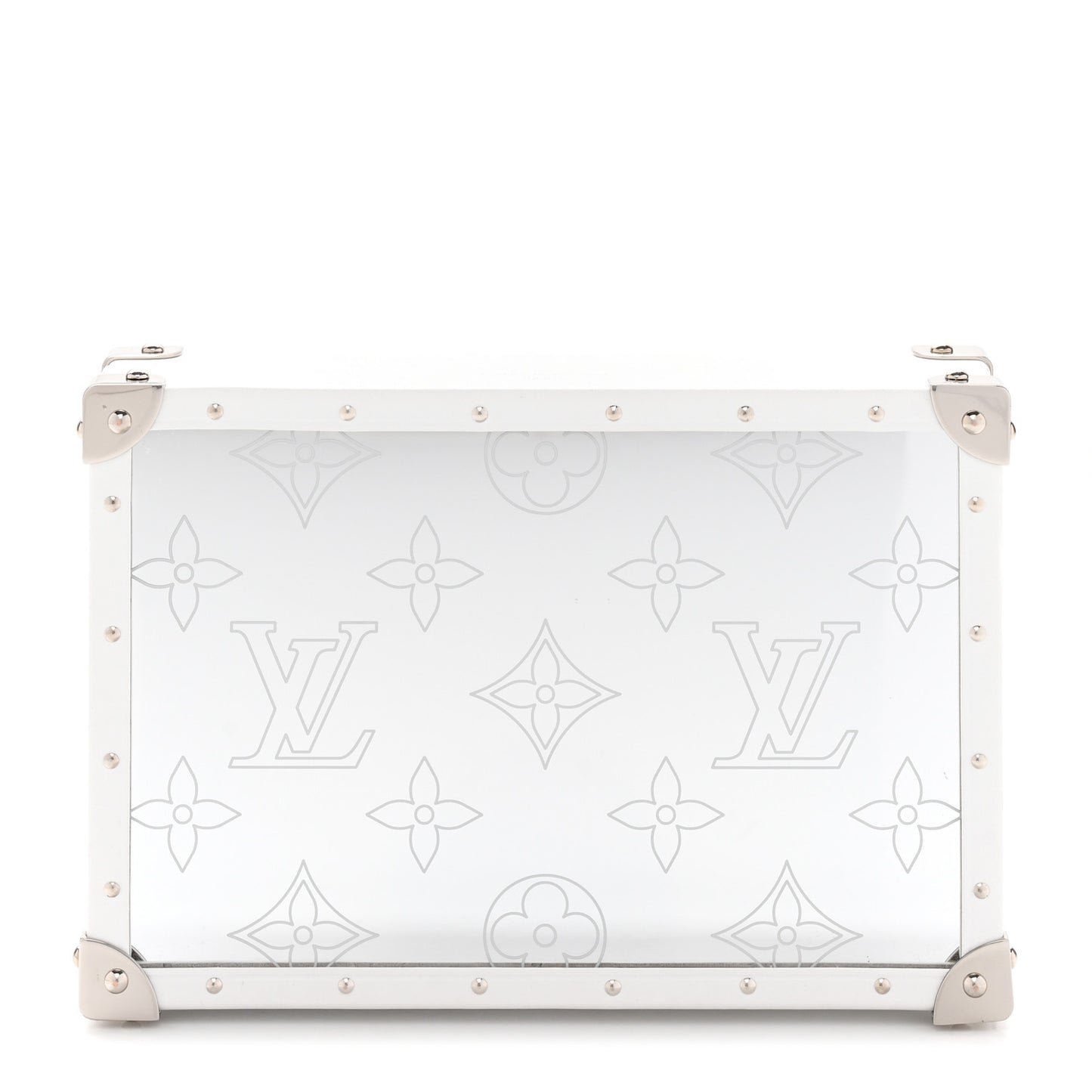 Monogram Mirror Jewelry Box White