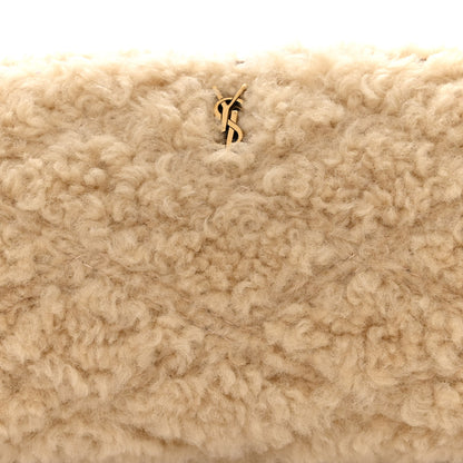 Saint Laurent Shearling Monogram Mini Sade Tube Bag Natural 8 of 10