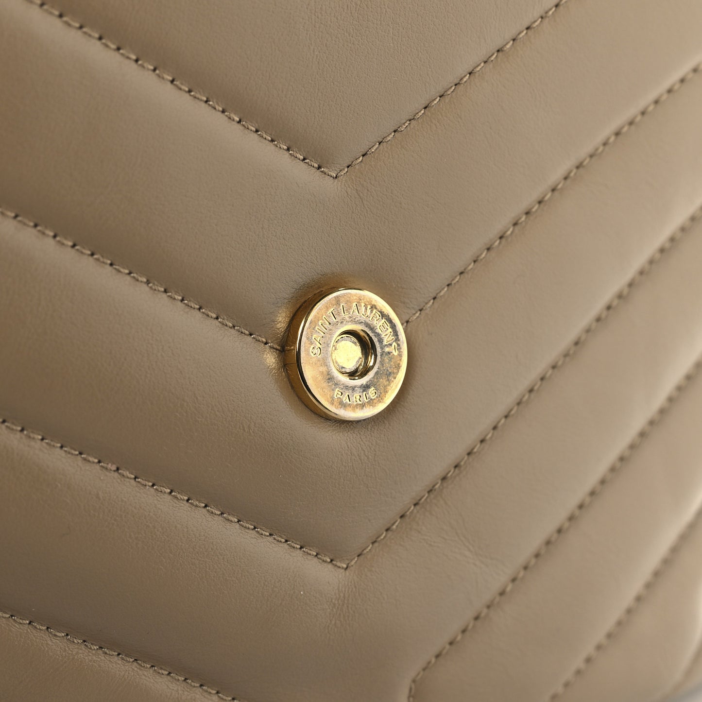 Calfskin Y Quilted Monogram Small Loulou Chain Satchel Dark Beige