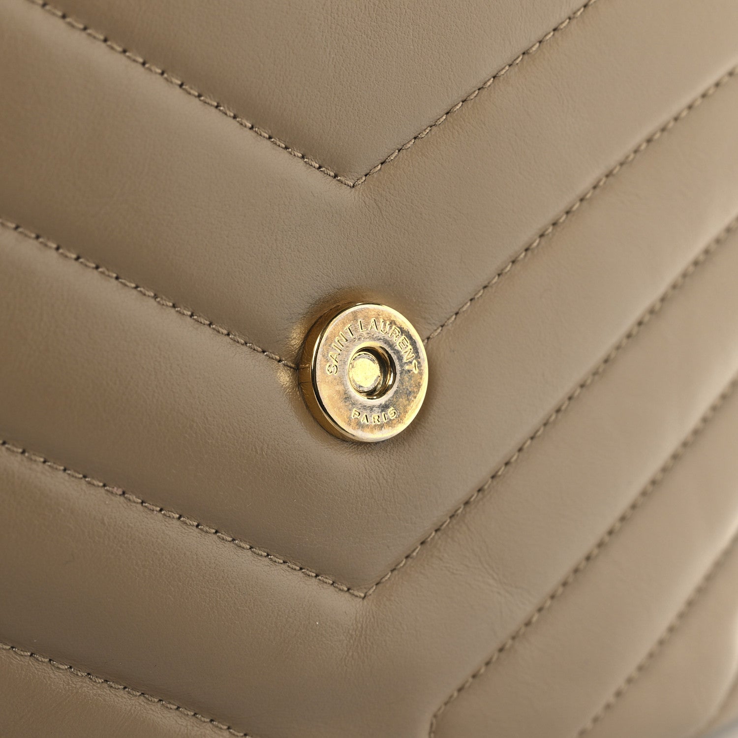Saint Laurent Calfskin Y Quilted Monogram Small Loulou Chain Satchel Dark Beige 12 of 13