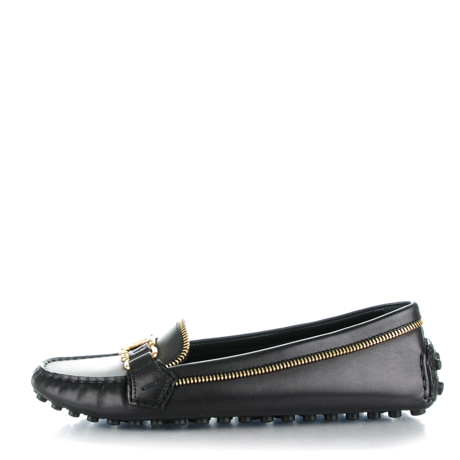 Louis Vuitton Calfskin Zipper Oxford Loafers 38.5 Black 1 of 7