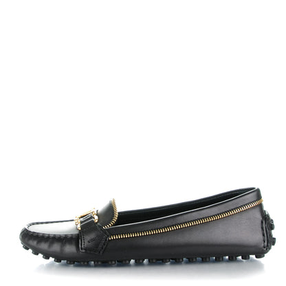 Louis Vuitton Calfskin Zipper Oxford Loafers 38.5 Black 1 of 7