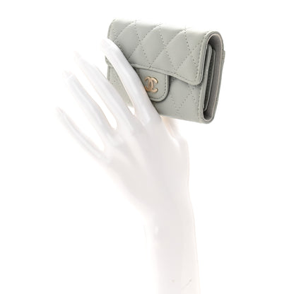 Chanel Lambskin Quilted Classic 4 Key Holder Wallet Grey 2 of 9