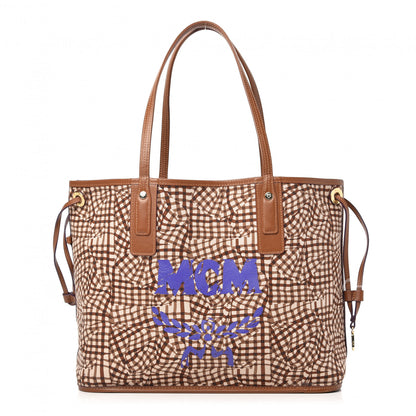 MCM Visetos Medium Liz Reversible Shopper Tote Cognac 3 of 10